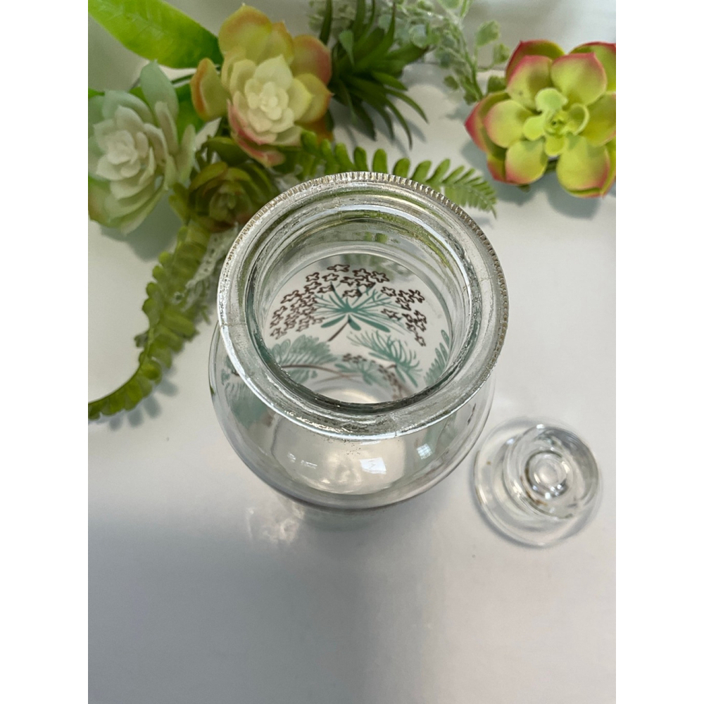 Vintage Federal Glass Gold and Teal Apothecary *” Jar - Picture 4 of 5
